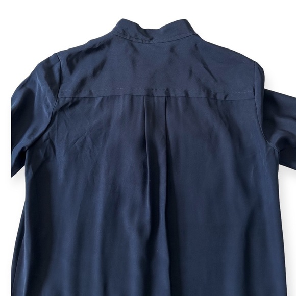 Diane Von Furstenberg Marianna Navy Silk Shirt Dress, Size 2 - Picture 8 of 13